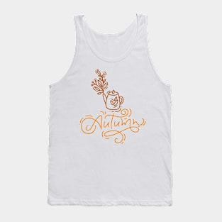 Cozy autumn line art design Tank Top